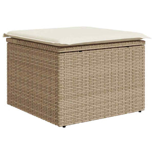 vidaXL Salon de jardin avec coussins 9 pcs Beige et crème