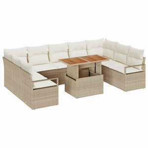 Garten Sofa Set Beige & Creme mit Kissen