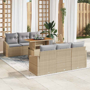 Garten Sofa Set mit Kissen, 7-teilig
