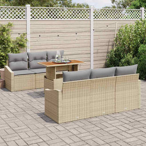 Garten Sofa Set mit Kissen, 7-teilig