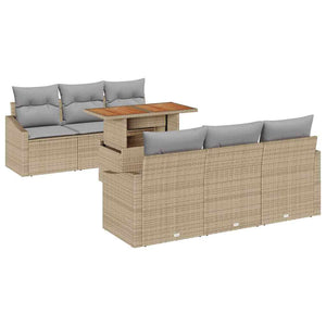 Garten Sofa Set mit Kissen, 7-teilig