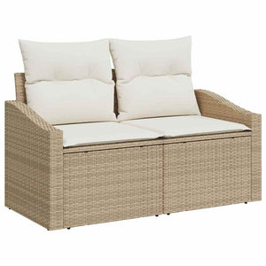 Garten Sofa Set Beige/Creme mit Kissen, 7-teilig