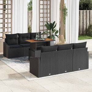 Garten Sofa Set mit Kissen, 7-teilig