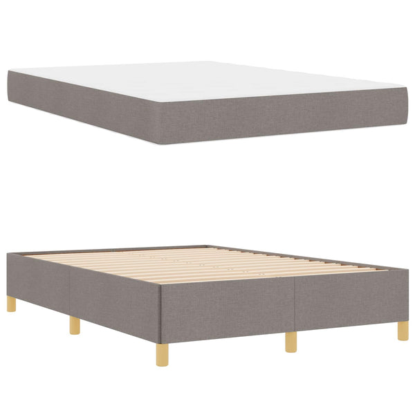 Bettrahmen mit Matratze Taupe 140x190 cm