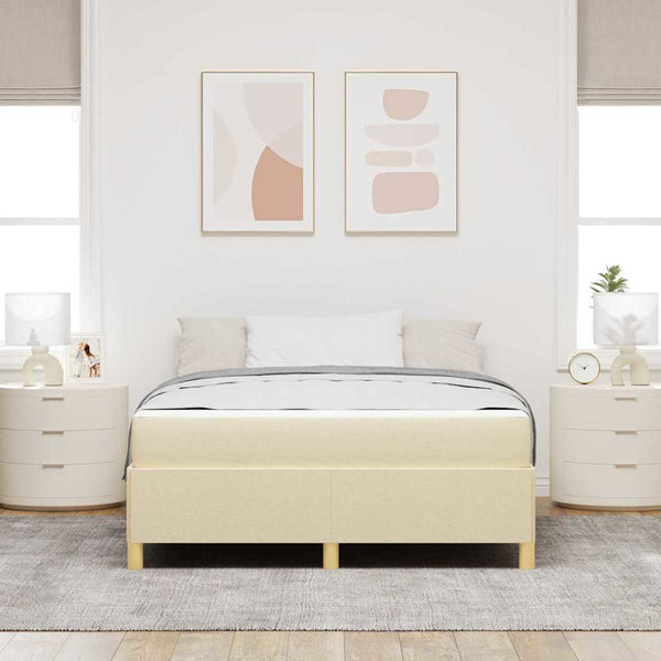 Bettrahmen mit Matratze Creme 140x190 cm