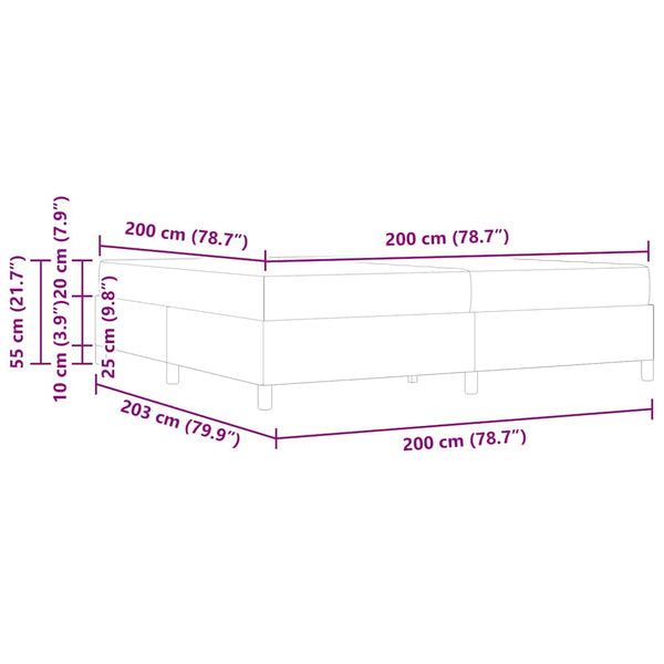 Bettrahmen mit Matratze Hellgrün-Grau 200x200 cm
