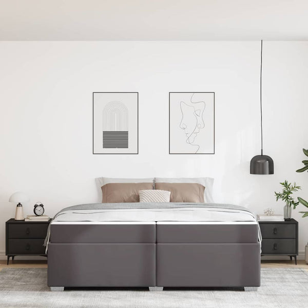 Bettrahmen mit Matratze Grau 200x200 cm