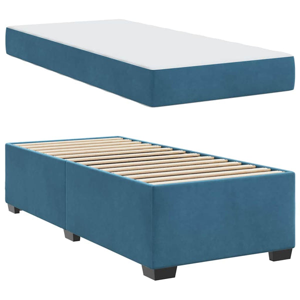 Dunkelblaues Bett mit Matratze 100x200 cm