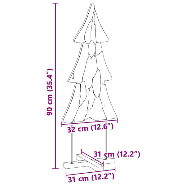 Teak Weihnachtsbaum mit Ständer 90cm