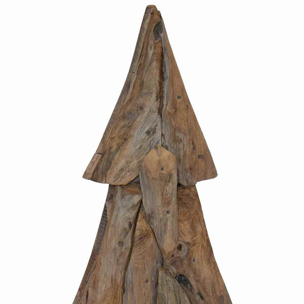Teak Weihnachtsbaum mit Ständer Braun 121cm