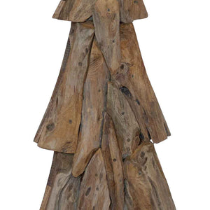Teak Weihnachtsbaum mit Ständer Braun 121cm