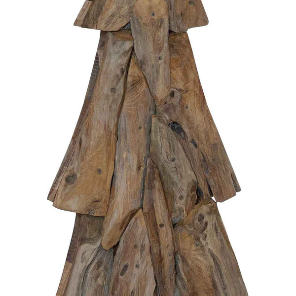 Teak Weihnachtsbaum mit Ständer Braun 121cm
