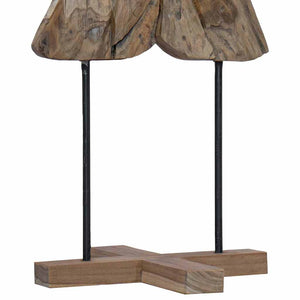 Teak Weihnachtsbaum mit Ständer Braun 121cm