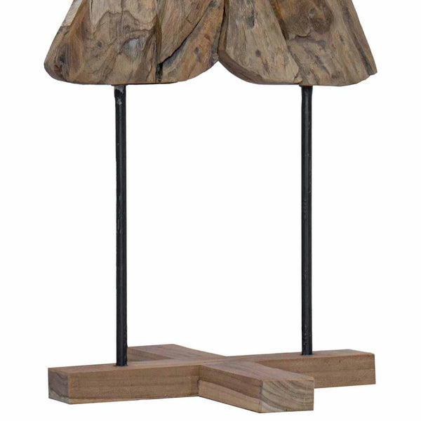 Teak Weihnachtsbaum mit Ständer Braun 121cm