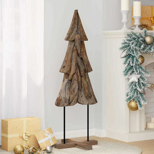 Teak Weihnachtsbaum mit Ständer Braun 121cm