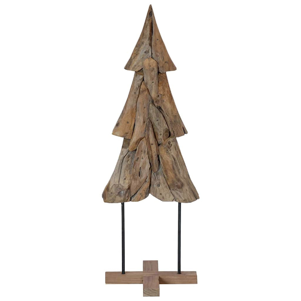 Teak Weihnachtsbaum mit Ständer Braun 121cm