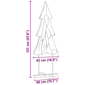 Teak Weihnachtsbaum mit Ständer Braun 121cm