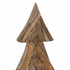 vidaXL Sapin de Noël avec support Marron 151 cm Bois de teck massif