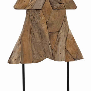 vidaXL Sapin de Noël avec support Marron 151 cm Bois de teck massif