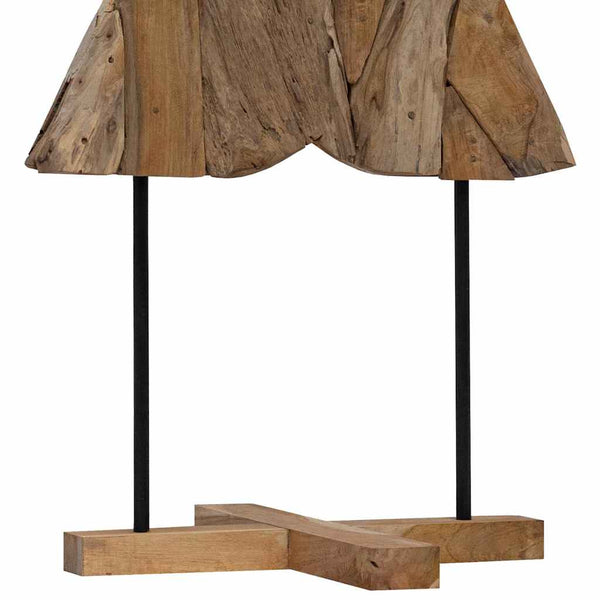 vidaXL Sapin de Noël avec support Marron 151 cm Bois de teck massif