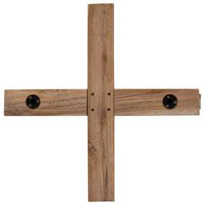 vidaXL Sapin de Noël avec support Marron 151 cm Bois de teck massif