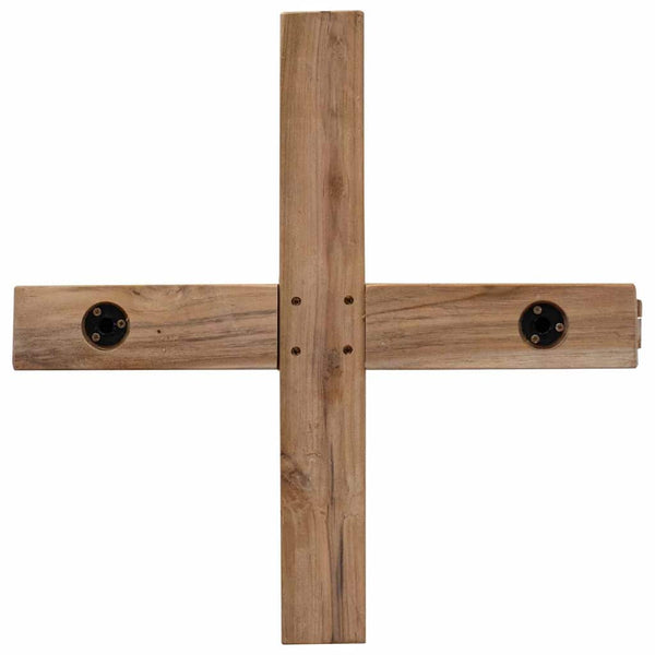 vidaXL Sapin de Noël avec support Marron 151 cm Bois de teck massif