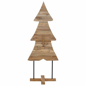 vidaXL Sapin de Noël avec support Marron 151 cm Bois de teck massif