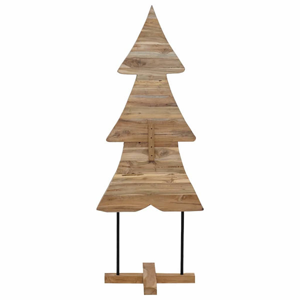 vidaXL Sapin de Noël avec support Marron 151 cm Bois de teck massif