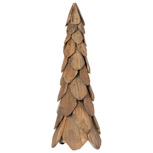 Teak Weihnachtsbaum mit Ständer, 80cm