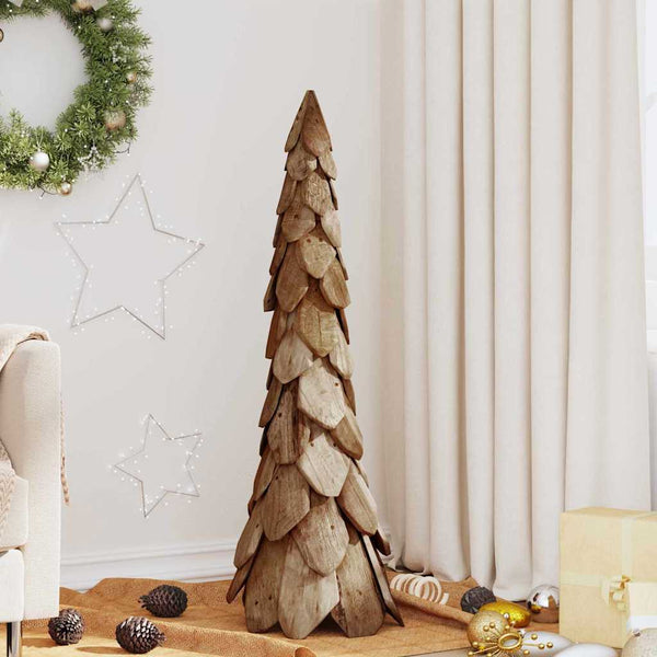 Teak Weihnachtsbaum mit Ständer, 111cm