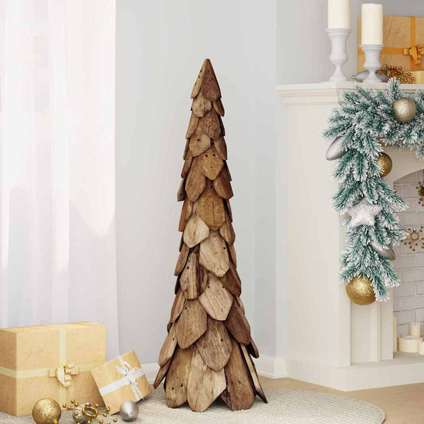 Teak Weihnachtsbaum mit Ständer, 111cm