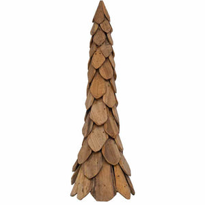 Teak Weihnachtsbaum mit Ständer, 111cm