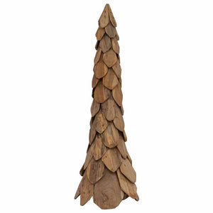 Teak Weihnachtsbaum mit Ständer, 111cm