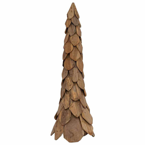 Teak Weihnachtsbaum mit Ständer, 111cm