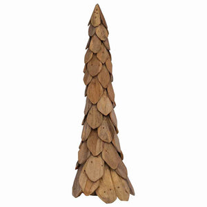 Teak Weihnachtsbaum mit Ständer, 111cm