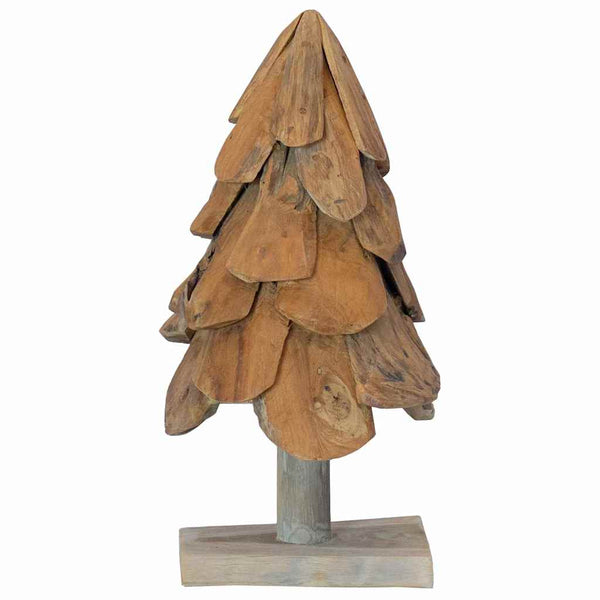 Teak Weihnachtsbaum mit Ständer, 61cm