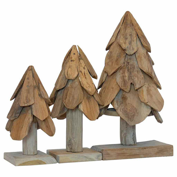 Massivholz Teak Weihnachtsbaum mit Ständer