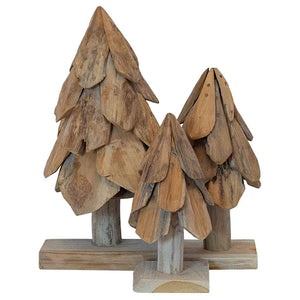Massivholz Teak Weihnachtsbaum mit Ständer