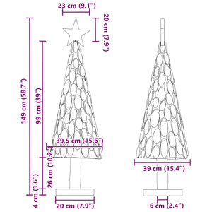 Teak Weihnachtsbaum mit Ständer, 149cm