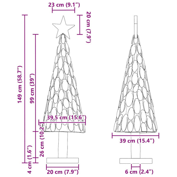 Teak Weihnachtsbaum mit Ständer, 149cm