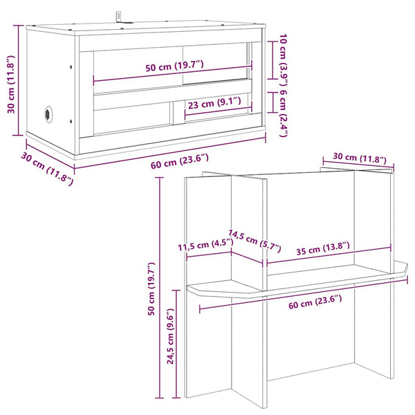 Terrarium Braun 60x30x80 cm OSB