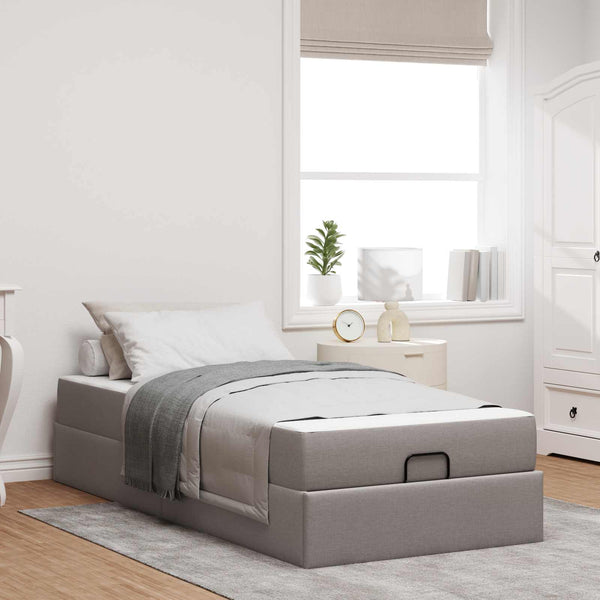 Bettgestell mit Matratze Taupe