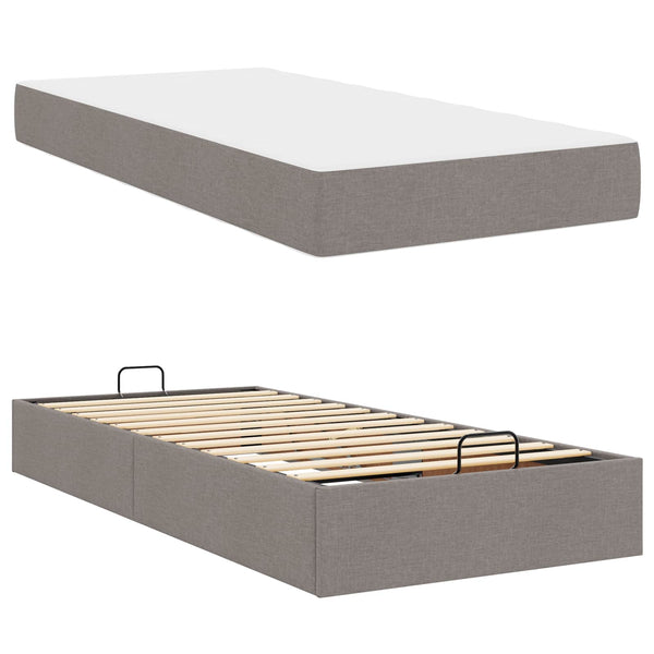 Bettgestell mit Matratze Taupe