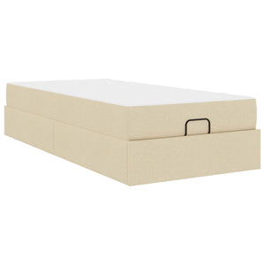 Bettgestell mit Matratze Creme