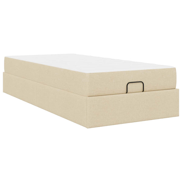 Bettgestell mit Matratze Creme