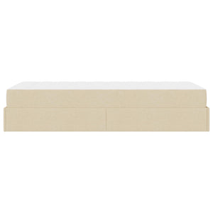 Bettgestell mit Matratze Creme