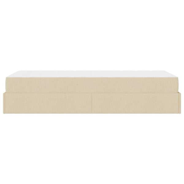 Bettgestell mit Matratze Creme