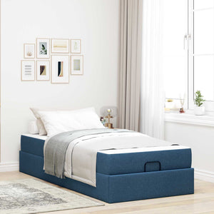 Bettgestell mit Matratze Blau
