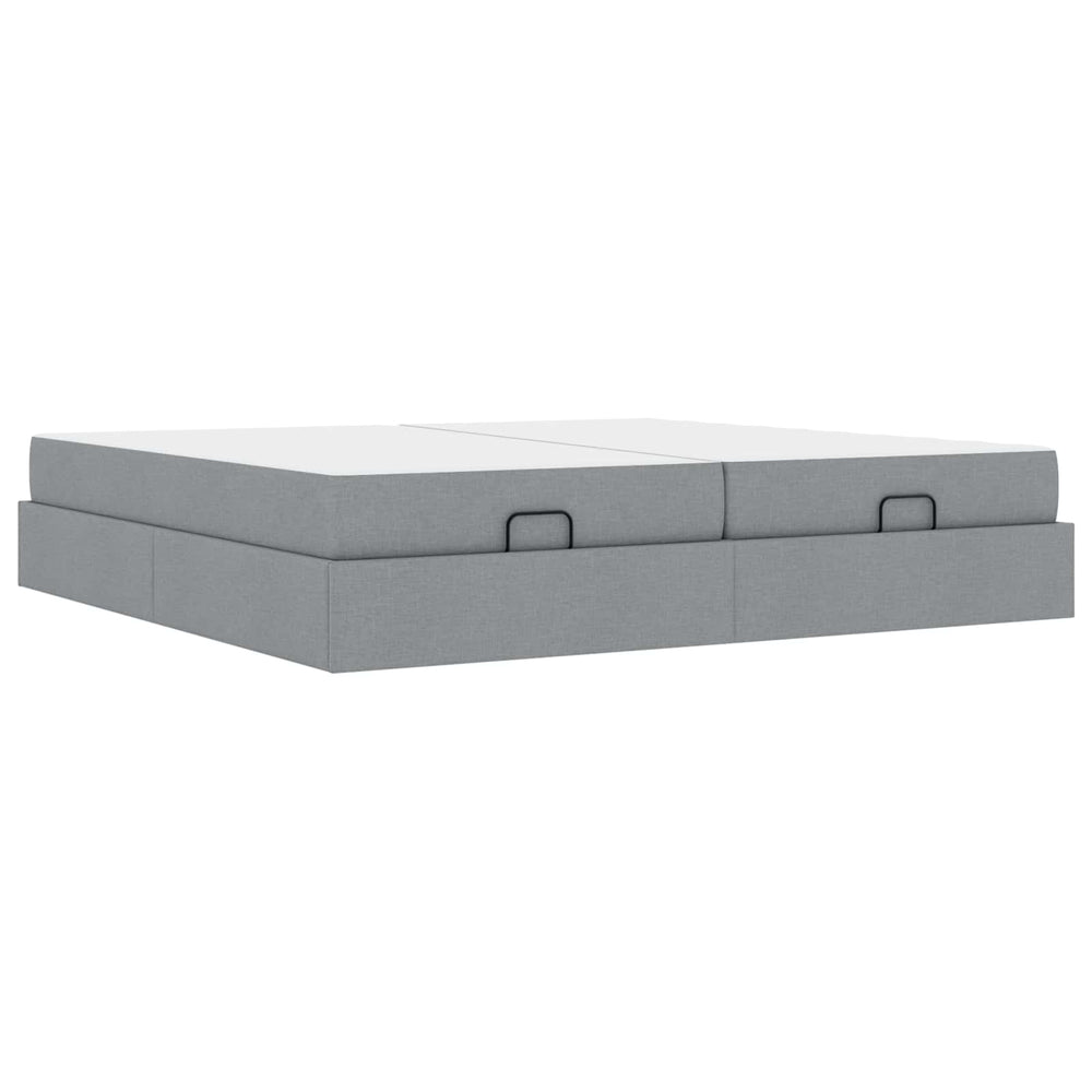 vidaXL Cadre de lit avec matelas 2 pcs gris clair tissu