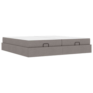 Bettgestell mit Matratze Taupe Stoff